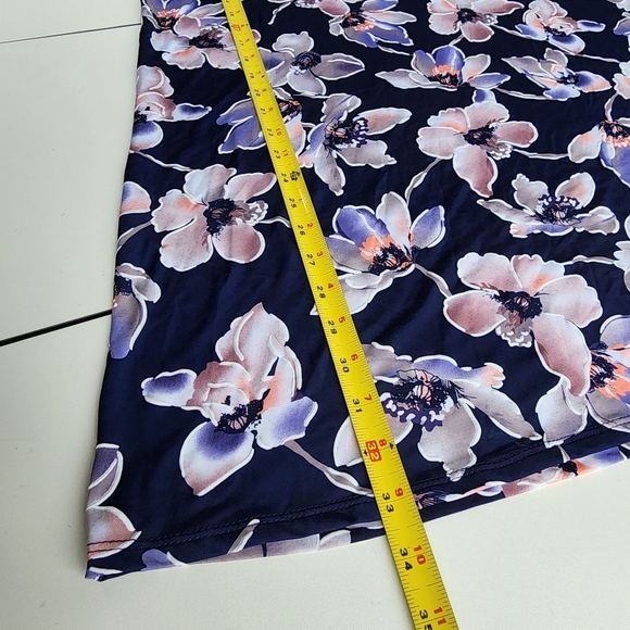 Espresso Womens Dress Floral Pink Blue Bell Sleeve Shift Boho Casual Stretch M - Picture 10 of 14